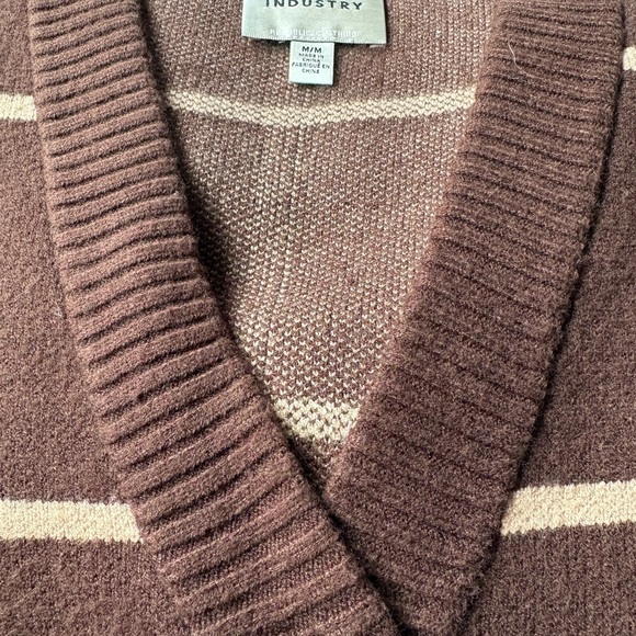 Industry Chocolate Brown Windowpane Button-Front Cardigan - Picture 7 of 7